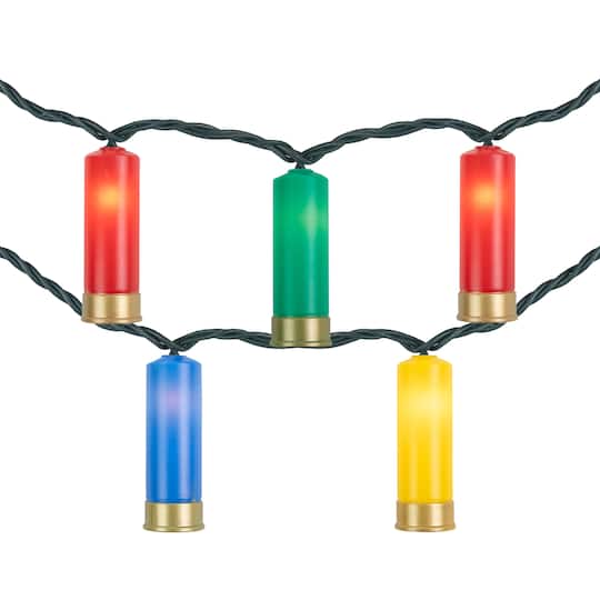 10ct. Multicolor Shotgun Shell Novelty Christmas String Lights